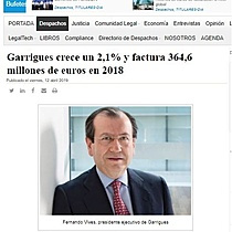 Garrigues crece un 2,1% y factura 364,6 millones de euros en 2018